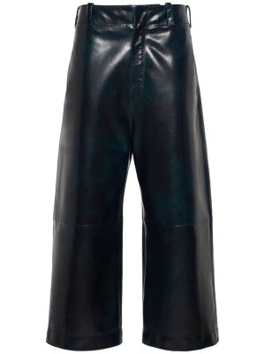Pantalon culotte en cuir large Bottega Veneta