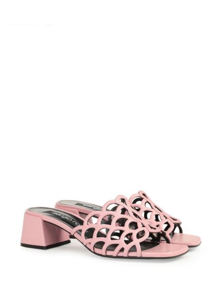 Kožené sandály Sergio Rossi růžové