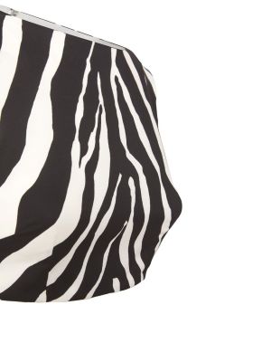 Crop top bez rukávov so vzorom zebry Dolce & Gabbana čierna