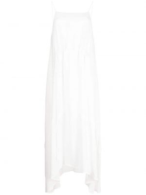 Hedvábné dlouhé šaty bez rukávů Isabel Benenato bílé