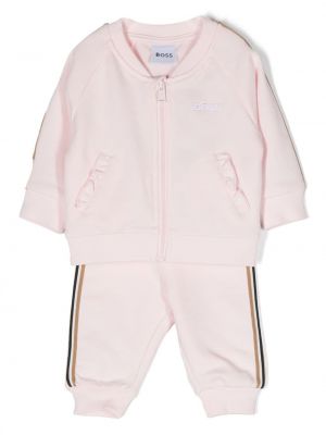 Tuta con stampa Boss Kidswear rosa