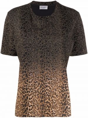 Camiseta leopardo con efecto degradado Saint Laurent