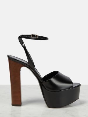 Sandale din piele cu platformă din piele Saint Laurent negru
