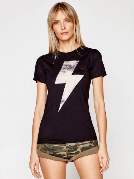 T-Shirt Lightening Tee 23887 Czarny Slim Fit One Teaspoon
