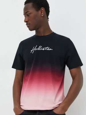 Pamučna majica s printom Hollister Co. ružičasta