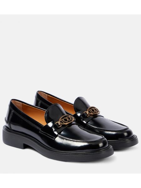 Skinn loafers Tod's svart