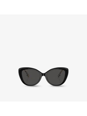 Клетчатые очки солнцезащитные Burberry черные