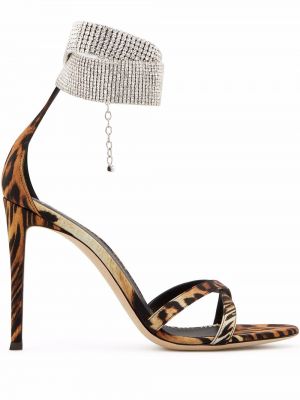 Sandale cu imagine cu model leopard Giuseppe Zanotti maro