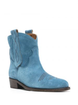 Semišové kotníkové boty Via Roma 15 modré