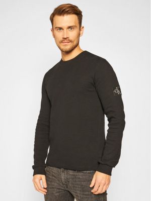 Priliehavý sveter Calvin Klein Jeans čierna