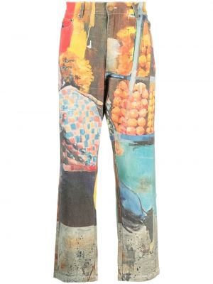 Pantaloni de catifea cord cu imagine Kidsuper