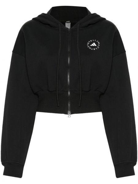 Bunda s kapucí s potiskem Adidas By Stella Mccartney černá