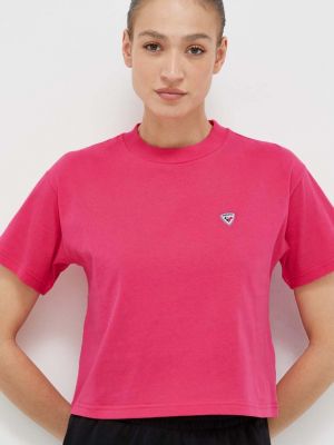 Bavlněné tričko Rossignol růžové