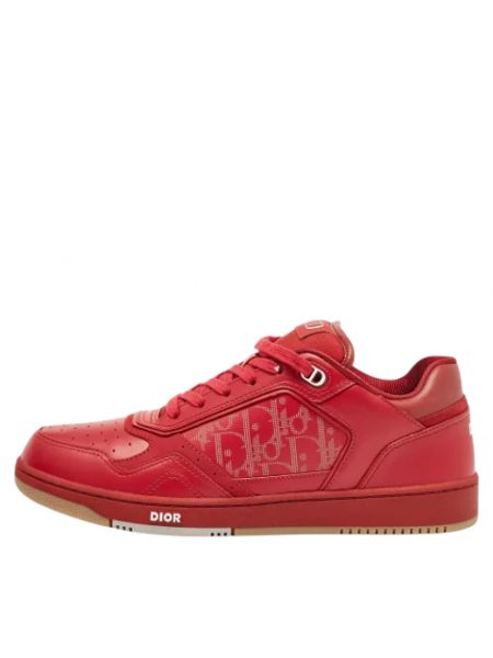 Sneakersy skórzane Dior Vintage czerwone