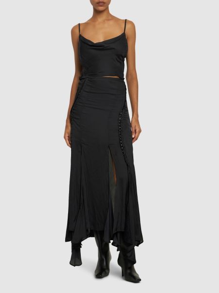 Čipkovaná džerzej dlhá sukňa Y/project čierna