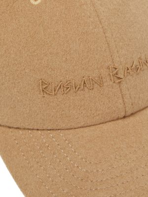 Cappello con visiera ricamato di lana Ruslan Baginskiy beige