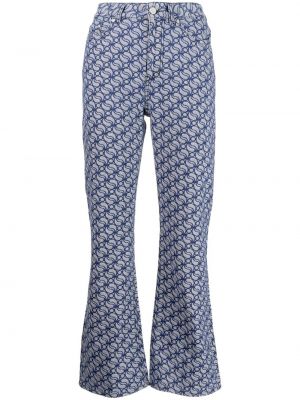 Pantalon à imprimé à motif géométrique Stella Mccartney bleu