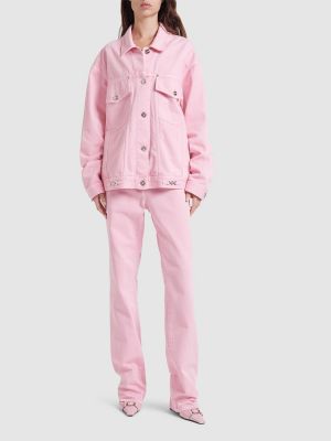 Džínová bunda Versace růžová