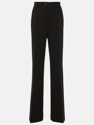 Pantaloni cu talie înaltă din jerseu Dolce&gabbana negru