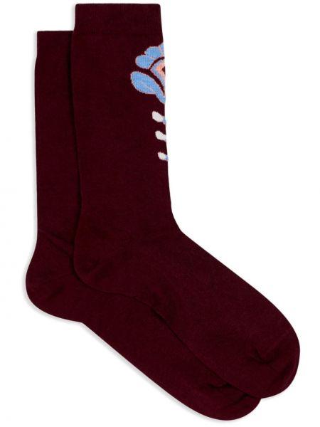 Жакардови памучни чорапи Etro червено