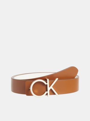 Cinturón de cuero reversible Calvin Klein marrón