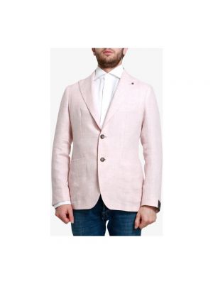 Blazer de lana de lino Tagliatore rosa