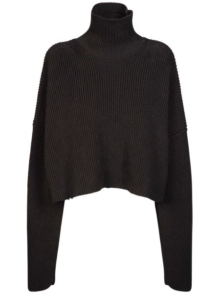 Suéter de algodón de punto Balenciaga negro