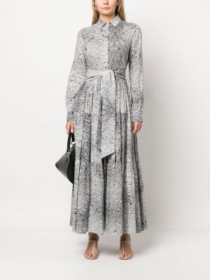 Robe en coton à imprimé à motif géométrique Federica Tosi blanc