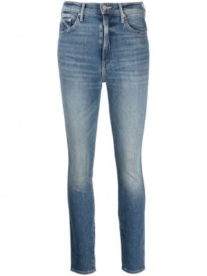 Skinny džíny s vysokým pasem Mother modré