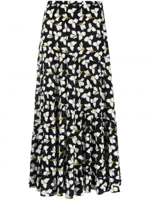 Květinové plisovaná sukně Dvf Diane Von Furstenberg - černá