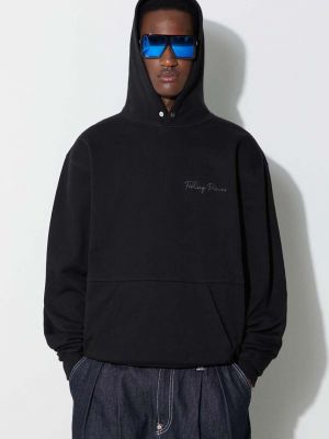 Pamučna hoodie s kapuljačom Filling Pieces crna