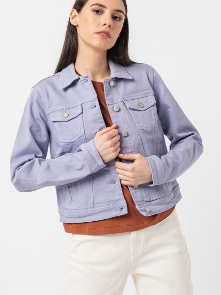 Джинсовая куртка с карманами Esprit фиолетовая