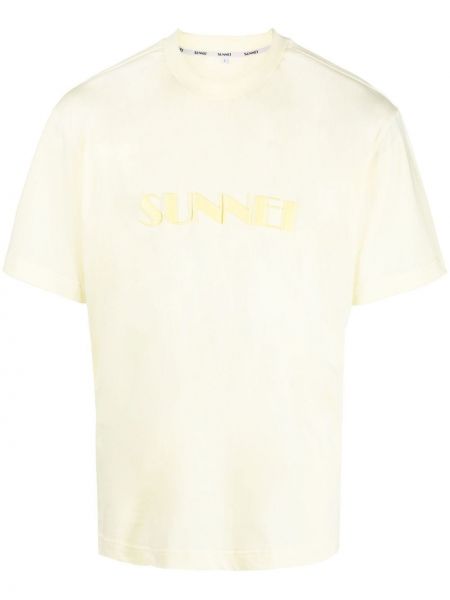 T-shirt con stampa Sunnei giallo
