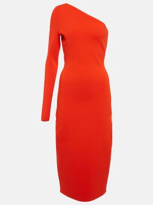 Midi šaty Victoria Beckham oranžová
