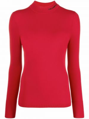 Jersey con bordado de punto de tela jersey Karl Lagerfeld rojo