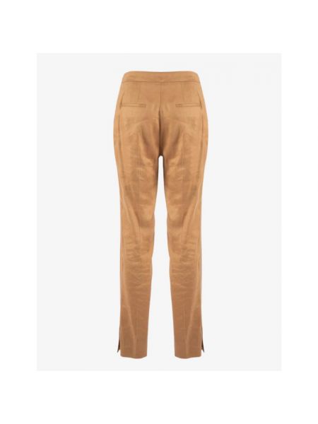 Pantalones rectos de lino Nenette marrón