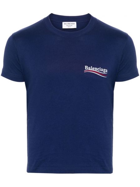 T-shirt aus baumwoll Balenciaga blau
