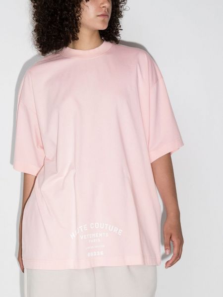 Camiseta con estampado Vetements rosa