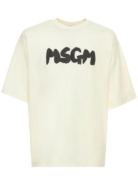 T-shirt i bomull med mönster i jersey Msgm