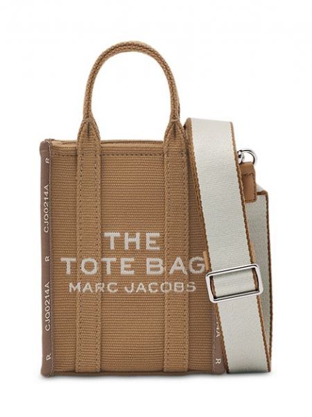 Жаккардовая мини сумочка Marc Jacobs коричневая