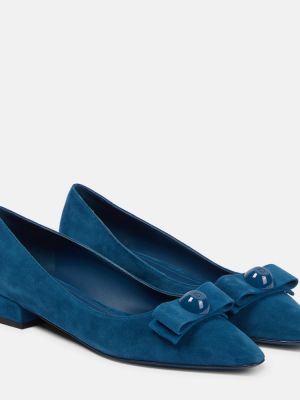 Bőr balerina cipők Salvatore Ferragamo kék