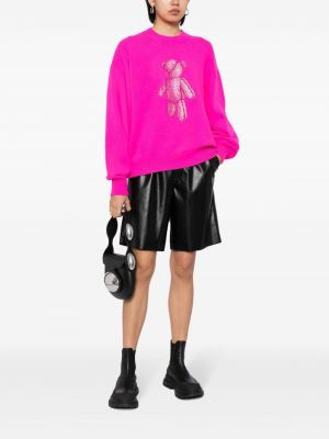 Vlněný svetr s kulatým výstřihem Alexander Wang růžový