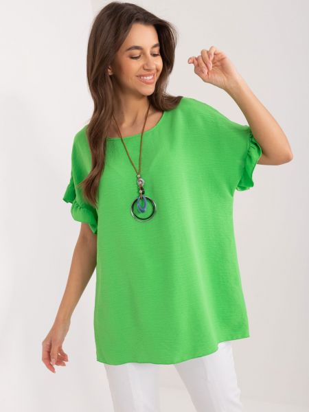 Oversized μπλούζα Fashionhunters πράσινο