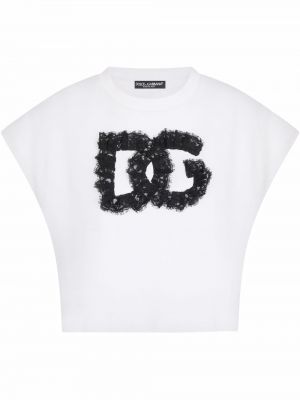 Camiseta de encaje Dolce & Gabbana blanco