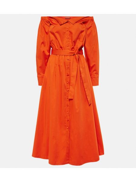 Oranžové bavlněné midi šaty Altuzarra