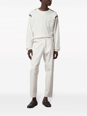 Dryžuotas medvilninis marškinėliai Gucci balta