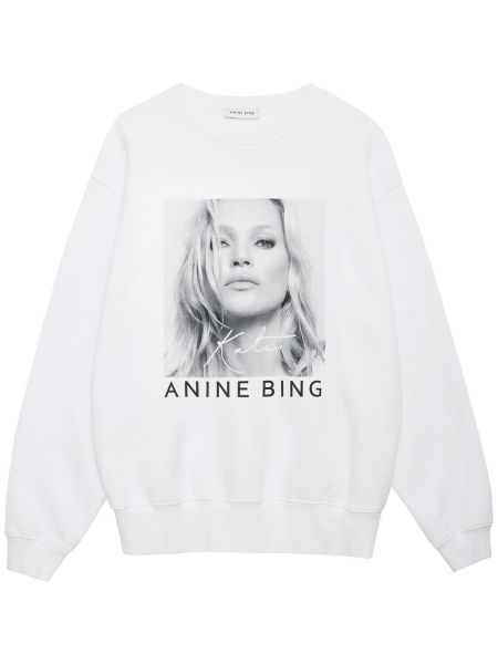 Bomuld sweatshirt Anine Bing hvid