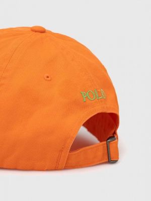 Хлопковая кепка Polo Ralph Lauren оранжевая