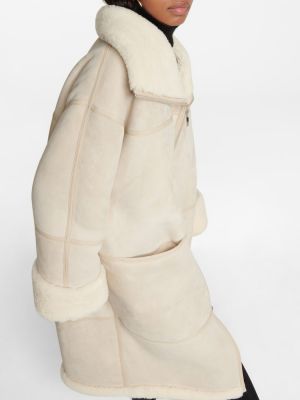 Semišový kabát Totême bílý