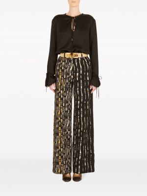 Rovné kalhoty s potiskem s abstraktním vzorem Silvia Tcherassi